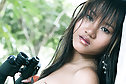 Bird watching cutie Amber Chan strips and bares small breasts