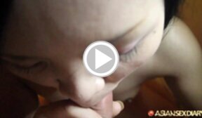 Small titted Feifei on her knees sucking cock and rides cock